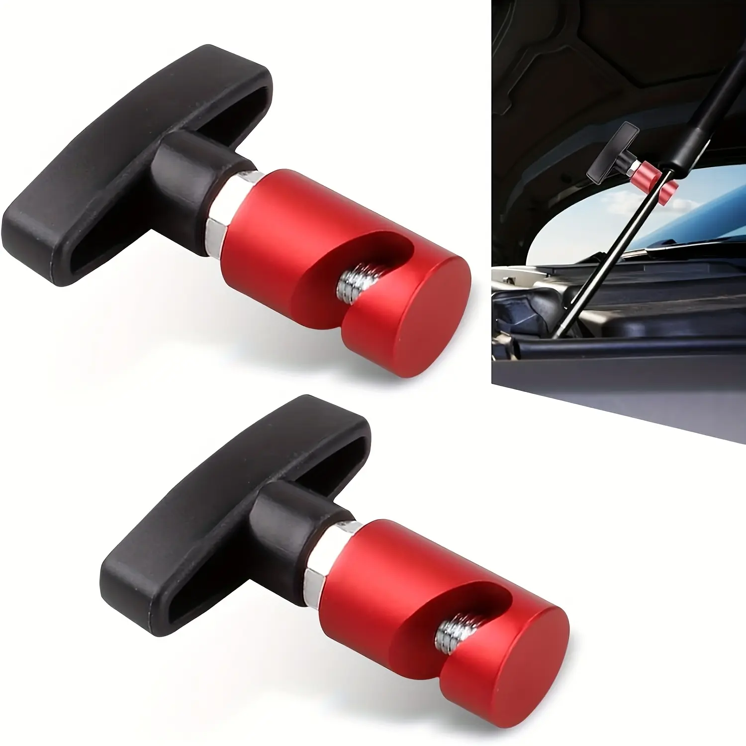 2pcs Car Engine Hood Support Rods, Lifting Engine Support Rod Clip, Anti-Slip, Anti-Clamping Device, Retainer for Tailgate, Hatch, Car Trunk, Car Accessory, Automotive