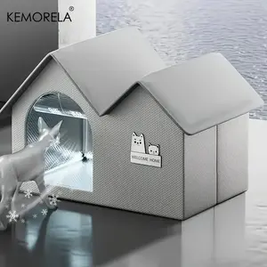 KEMORELA Comfortable Summer Cat Cool House - Semi-Enclosed Insulated Pet Shelter, Home for Stray Cats And Dogs, Outdoor Pet House, Suitable for Small