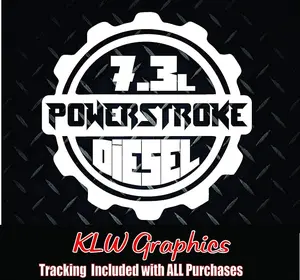 Powerstroke 7.3 L Vinyl Decal Stickers Diesel Truck USA 2500 Soot