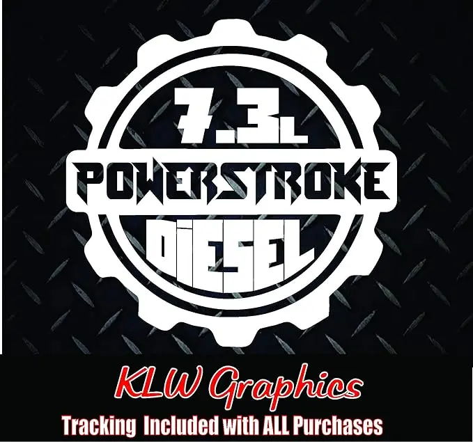 Powerstroke 7.3 L Vinyl Decal Stickers Diesel Truck USA 2500 Soot