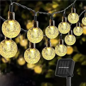 Solar Bubble Ball Light String, Outdoor Waterproof, Waterproof Bulbs, Adjustable Multi-Mode Lighting, Ideal for Lawn, Garden, Party Decorations