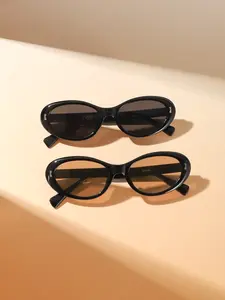 Women's Vintage Oval Cat Eye Sunglasses, Colorful Lenses, Casual Style, Perfect for Daily Wear, Photography, Travel, Beach, All Seasons