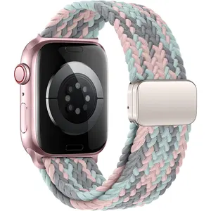 GOITHCA Braided Bands With Magnetic Clasp Compatible with Apple Watch Band 38mm 40mm 41mm 42mm 44mm 45mm 46mm 49mm;Soft Nylon Sport Loop Strap for iWatch Series Ultra 2&1 10 9 8 7 6 SE 5 4 3 Women Men