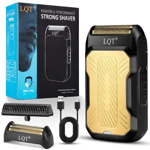 LQT Mini Foil Shaver, Portable Cordless Electric Shaver for Men, Comes with Replacement Heads, USB-C Charging Cable and Cleaning Brush, Ideal for Home and Travel Use