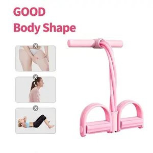 Multifunctional Foot Pedal Resistance Band Trainer, Portable Foot Fitness Equipment, Home Gym Full Body Workout Machine