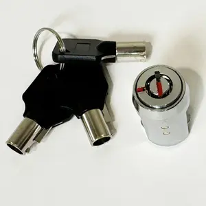 Storage Cylinder Lock with 3 Tubular Keys, 19mm Secure Lock for Roll-up Door Unit