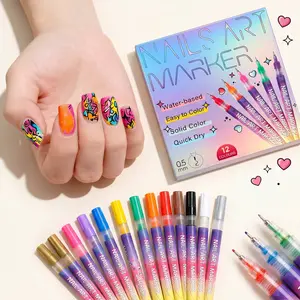 Mothers Day Mom Gifts Cutics Doodle Pen for DIY Nail Art Quick Drying Acrylic Painting and 3D Dot Embroidery mma acrylic nail - On Nails Quick Drying Dot Stitching Nail Art Pen for Home and Salon DIY, Nail Care Cutics Manicure Polish full cover false nail