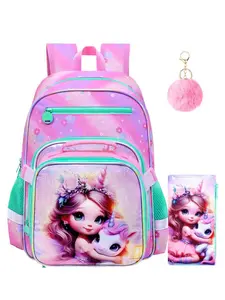 Cute Heart Unicorn Backpack with Reversible Sequins, 3-Piece Set for Back to School & Birthday Gifts, Preppy Style, All Seasons