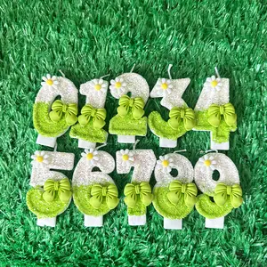 Bow Number Cake Candles, 2.76 Inch Cake Topper Decoration Ornaments, Perfect for Birthday Parties, Enhance Your Celebration