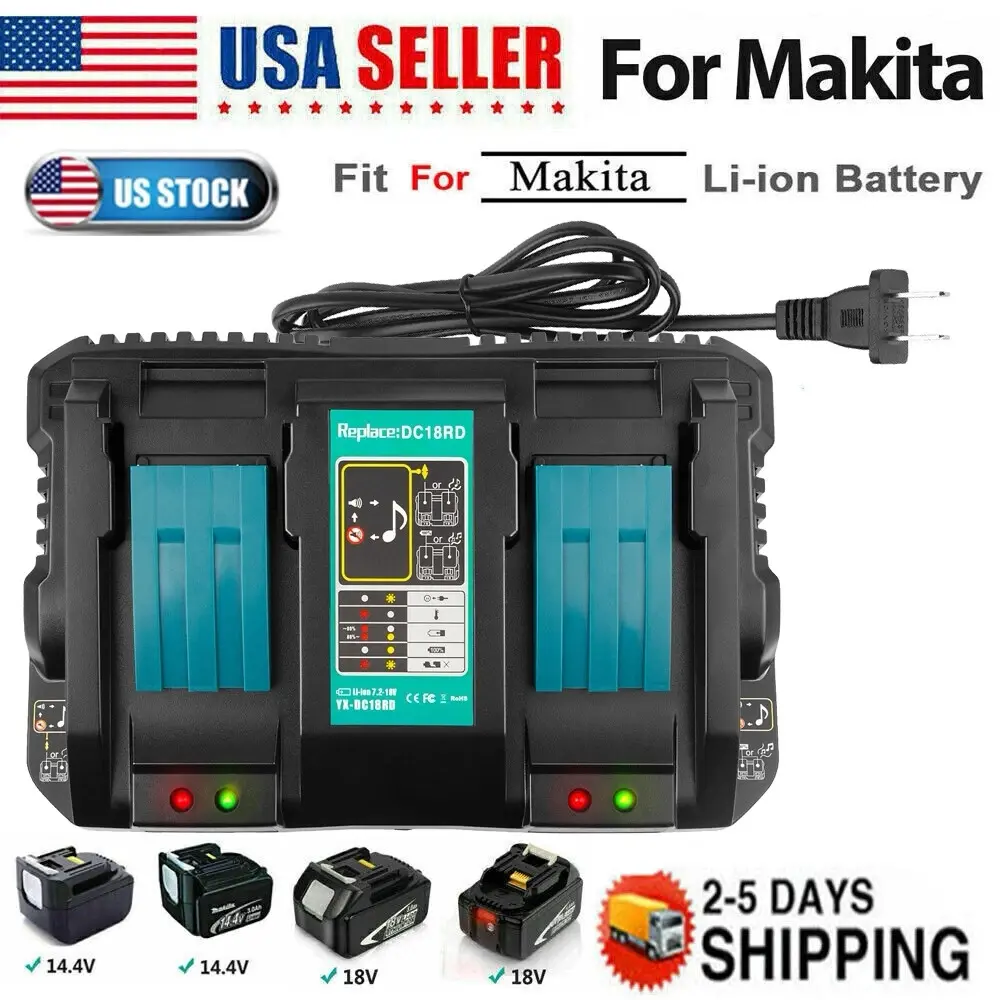 DC18RD Dual port charger For Makita 18V BL1830 BL1860 BL1840 LXT charger high quality 100% NEW