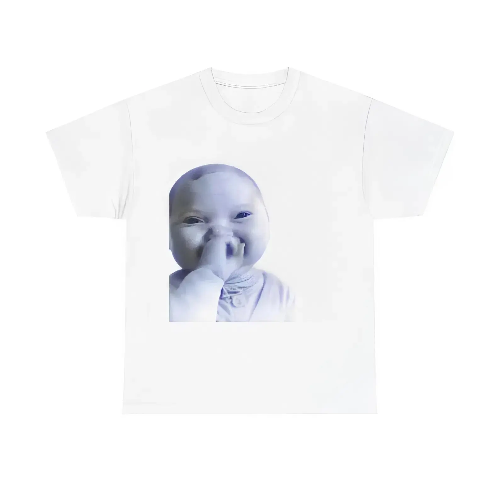 Viral AI Baby Laughing Meme Youth and Adult Sweatshirt or T-Shirt, Tuff Holding Back a Laugh Tee, Funny Y2K Baby Graphic Top, Trendy Streetwear 2025, funny shirt, Trending tee, youth clothing, gift for son and daughter, vacation outfit
