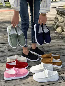 Women's New Striped Casual Fashion Shoes Round Toe Slip-On Sneakers, Comfortable All-Day Wear, Perfect for Daily & Lazy Days