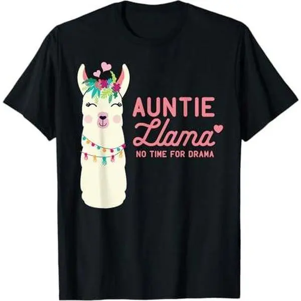 Cute Auntie Llama Funny Alpacas Llamas Lover Gift For Aunt T-Shirt