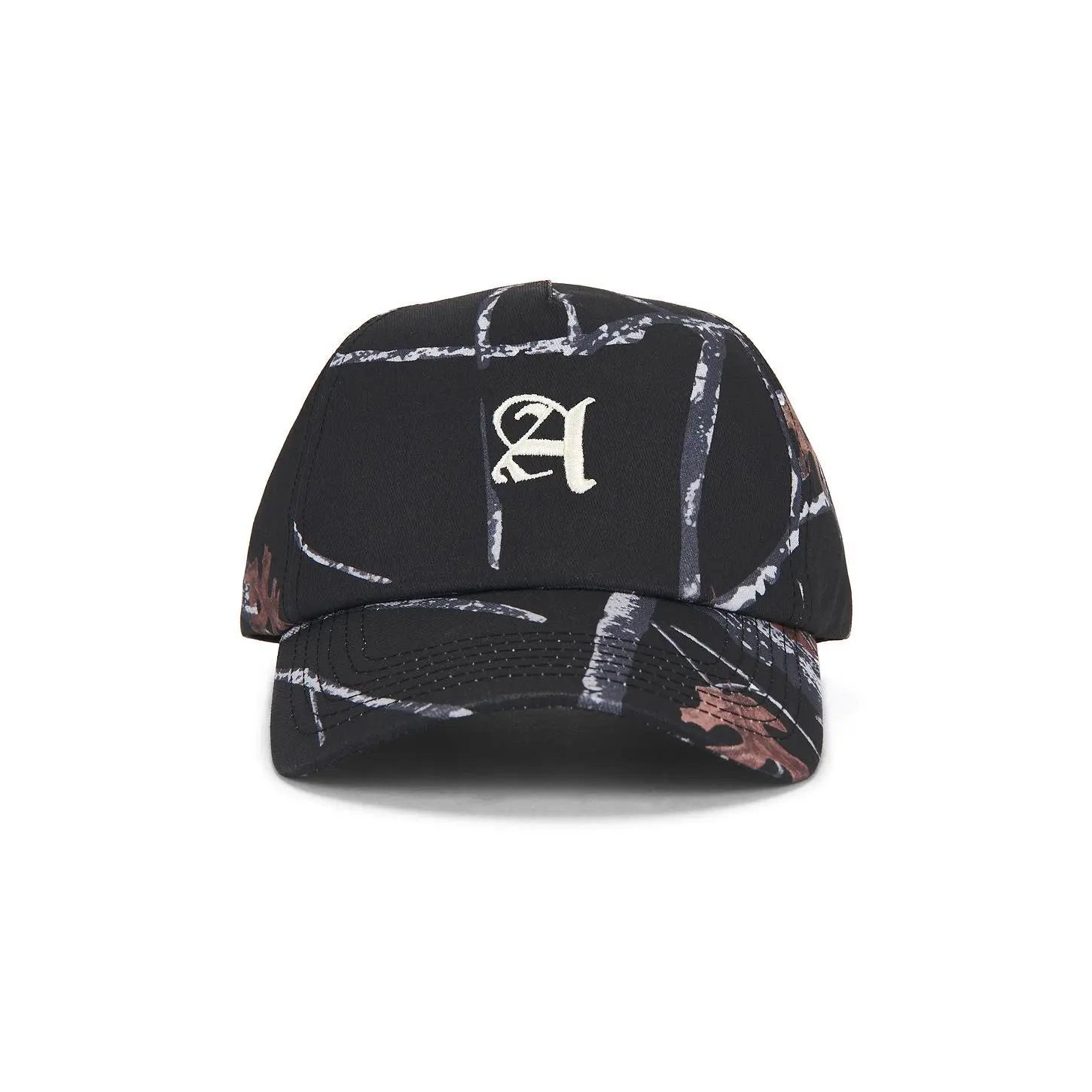 Autumn Headwear Camo 5 Panel Cap in Black