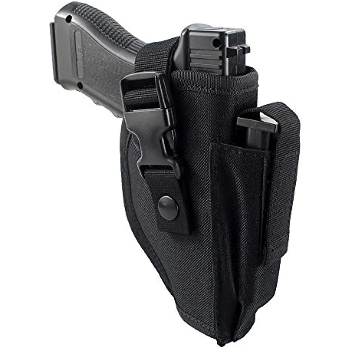 Universal Tactical Belt Holster with Magazine Pouch - Securely Carry Your Firearm and Extra Ammo on Your Waist Adjustable Manual  Nailer dual e cant thigh holster dual magazine LTE Cam Night Vision   holster carry gun holster owb holster bb gun optic cut