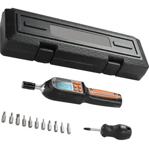 Digital Torque Screwdriver, 1/4" Drive Screwdriver Torque Wrench, Electrician Torque Screwdriver with LCD, 2.65-70.67 in-lbs Torque Range, 0.01 N.m Increment Torque Screwdriver with Bits & Case