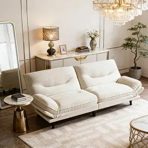 Convertible Futon Sofa Bed, 2 Seater Loveseat Sleeper Sofa with Adjustable Backrest & Armrest, Twin Size Futon Couch for Living Room, Bedroom, Apartment & Small Space