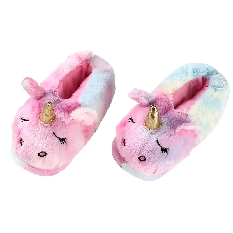 Cozy Unicorn Plush Winter Slippers for Women and Girls - Soft, Warm Fabric with Cute Horn Design, EVA Sole, Hand-Washable - Perfect for Cold Weather umbrella  hat Women's Snow Garden Boots Collapsible Vampire Umbrella  Shoe Footwear Walking Shoes Slide Fl