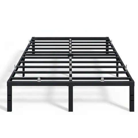 VASAGLE Stable Heavy-Duty Steel Alloy King Size Bed Frame - Modern Furniture for Small Spaces, Apartment Bed Frame, 1100 lb Capacity, No Box Spring Needed, Underbed Storage, Easy Setup, Mattress Retainers, Matte Black, Open Grid Design