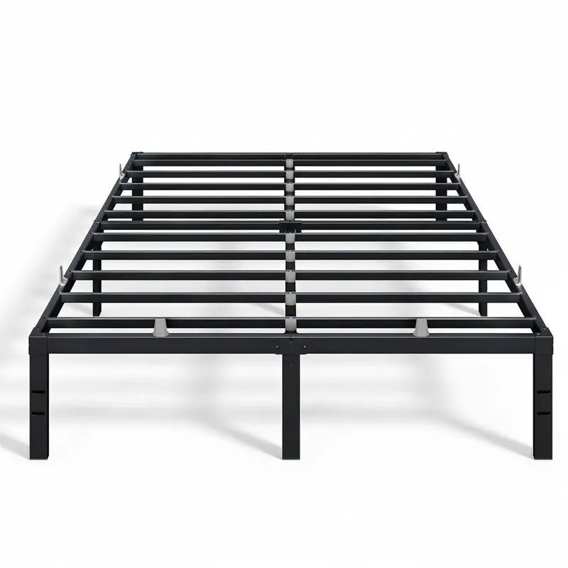VASAGLE Stable Heavy-Duty Steel Alloy King Size Bed Frame - Modern Furniture for Small Spaces, Apartment Bed Frame, 1100 lb Capacity, No Box Spring Needed, Underbed Storage, Easy Setup, Mattress Retainers, Matte Black, Open Grid Design