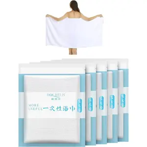 Disposable Bath Towels for Travel,  Compressed Towels Ready to Use - No Water Needed, Thick Lint-Free   Towel for Hotel, Camping, Gym, Hiking - Individually Wrapped 5 Pack