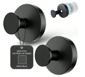 4-Pack Stainless Steel Suction Cup Hooks | No-Drill, No-Damage Bathroom, Kitchen & Bedroom Organizers | Heavy Duty Towel, Bathrobe & Accessory Hangers | Waterproof & Removable Suction Hooks for Glass, Windows & Shower