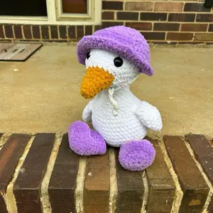Handmade Crochet Big Goose Plushie with Removeable Accessories