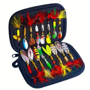 16pcs Metal Spoon Spinner Fishing Lures Set ,Iron Crankbait Wobblers for Pike Artificial Bait for Anglers