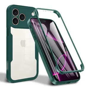 New High-End Screen 360° Full Coverage Silicone Ultra-Thin Transparent Case, Anti-Drop Scratch Protection for iPhone 17 Pro Max/16 Pro/15-11