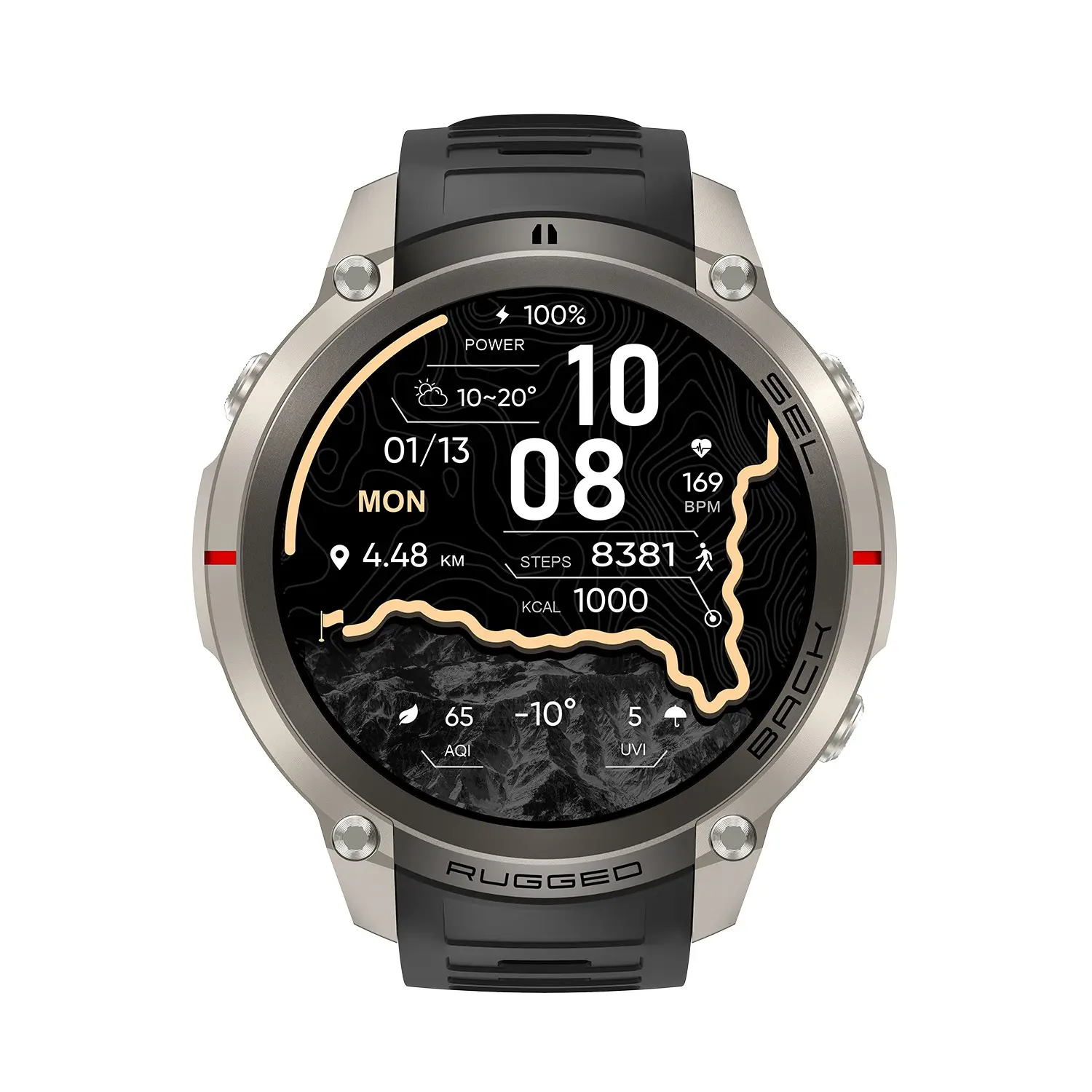 Outdoor Professional GPS Smart Watch, 1.43 Inch HD Screen, 5ATM Waterproof, Bluetooth-compatible, Pedometer, 500mah Battery, 170+ Sports Modes, Offline Map GPS Smartwatch