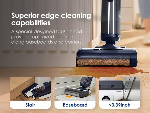 Tineco FLOOR ONE S5 Smart Cordless Wet-Dry Vacuum Cleaner and Mop for Hard Floors, Digital Display, Long Run Time, Great for Sticky Messes and Pet Hair, Space-Saving Design
