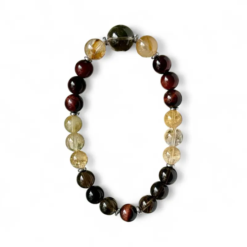Golden Healer, Align Body & Mind; Smokey Quartz, Alleviate Stress & Anxiety; Promote Sense of Calm; Bracelet