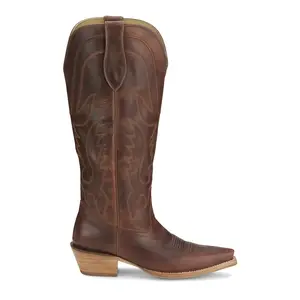 Tony Lama Womens Jess 15 Inch Snip Toe  Casual Boots Knee High Low Heel 1-2" - Brown