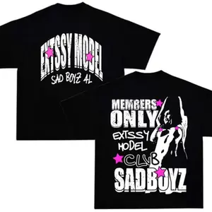 Extssy Model Members Only Graphic Tee, Sad Boyz Club Design, Streetwear Fashion, junior h merch, sad boyz playeras, junior h shirts, Gift for Birthday Holiday Christmas Halloween