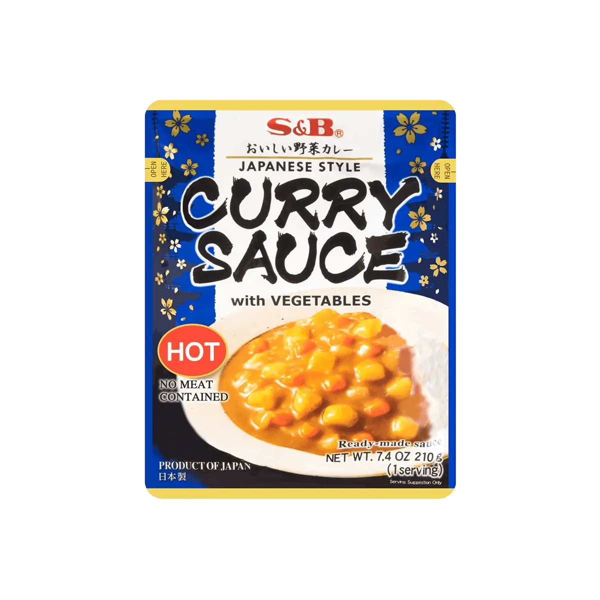 S&B Japanese Curry Sauce Microwaveable Mild Curry Paste 210g - Ready to Eat Japanese Curry Mix with Vegetables