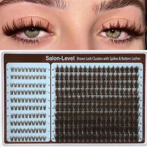280 Piece Eyelash Cluster Set, Natural Long Fluffy Lashes, High Quality Eyelashes, D Curl 10-16mm, Mixed Lengths, Home DIY False Eyelashes Book, Makeup