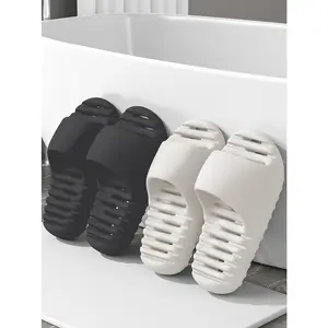 Men & Women Quick Drying Shower Slippers Summer Non-Slip Wear Resistant Breathable Drain Hole Design Cool Lightweight Bathroom Home Slippers