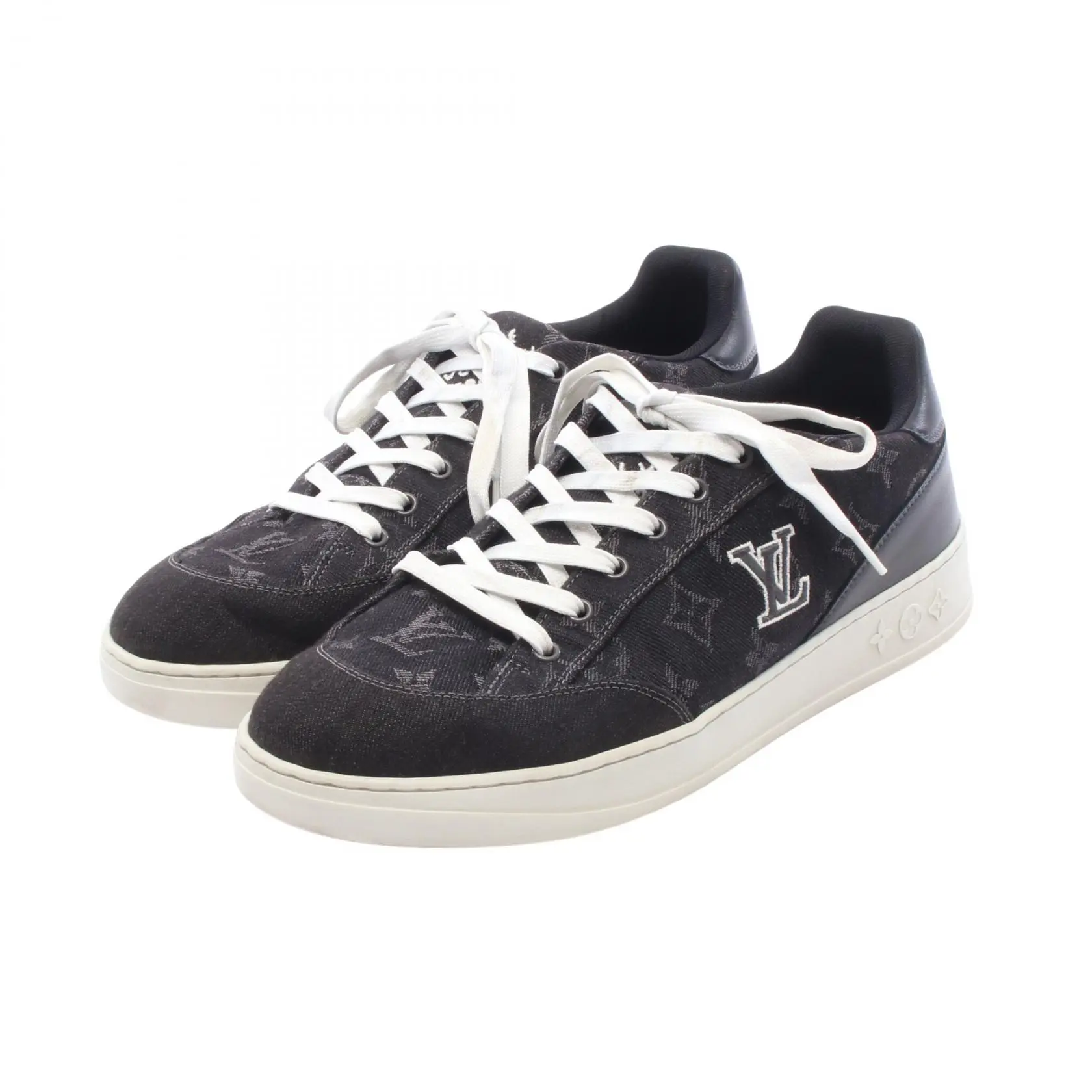 Pre-owned Louis Vuitton Denim Small Leather Goods LV Resort Monogram Sneakers
