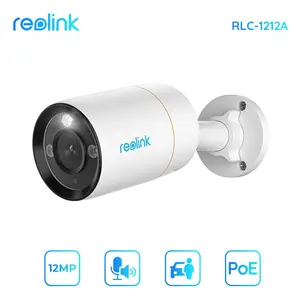 Reolink RLC-1212A 12MP PoE Camera with Spotlight Person/Vehicle/Pet Detection,Color Night Vision,Two-Way Audio Surveillance Security Camera Lens Monitor