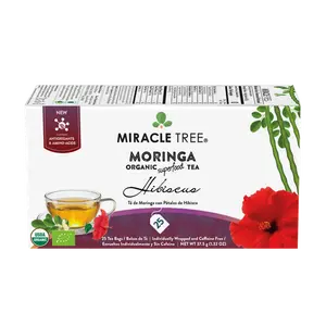 Organic Moringa Tea - Hibiscus - Caffeine-Free Herbal Tea