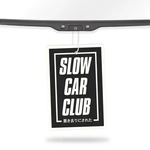 Slow Car Club Air Freshener with Vinyl Decal Custom Die-Cut Premium Quality Eliminates Odors Infuses Scent Free Sticker Included
