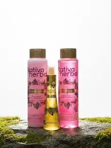 Nativa Herbal Anti-Hair Loss Kit - Onion Shampoo , Conditioner & Tonic with Rosemary For Growth Hair