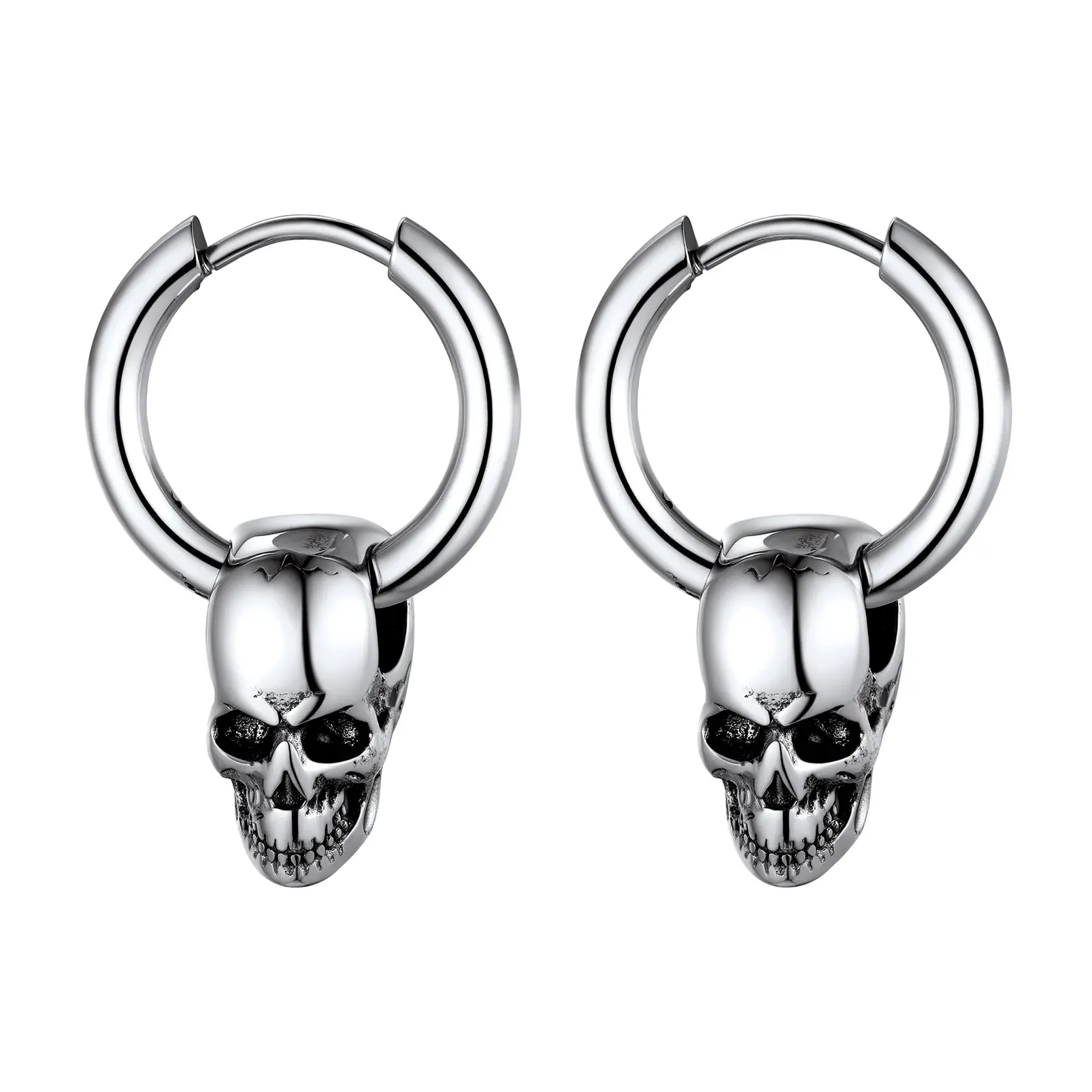 PROSTEEL Skull Earrings Stainless Steel Cool Gothic Jewelry Unisex For Men Women with Gift Box
