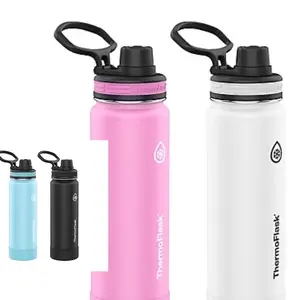 Thermoflask 24 oz. Spout Bottle, 2 pk. TWO Option A:Sky/B:Carbon also Strawberry/Arctic; if you order 4 pcks get free shipping