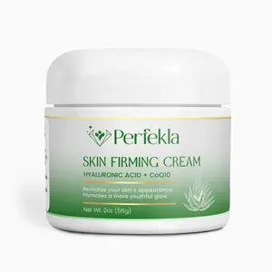 Perfekla Skin Firming Cream with Hyaluronic Acid & CoQ10 - 2oz for Face Neck & Lips - Revitalize Youthful Glow - USA Made Hydrate Hydrating Moisturizer Smooth Aloe Aloe Vera Avocado Cosmetic Daily Rosemary