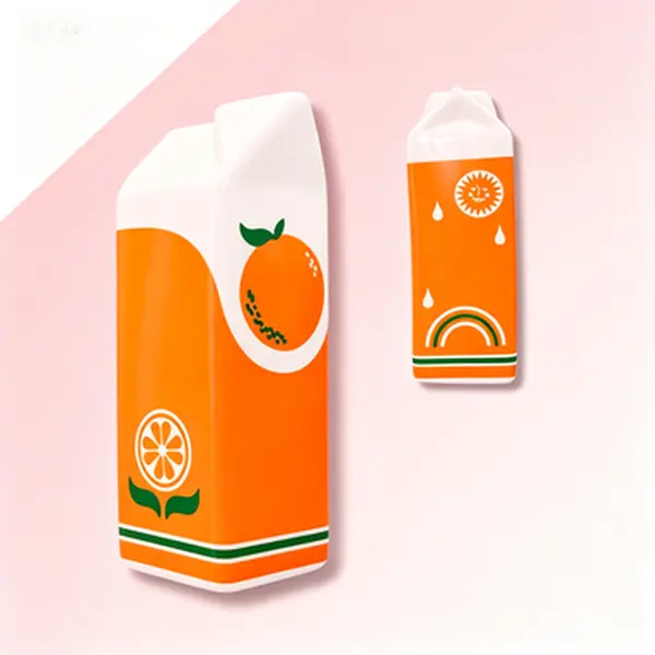 Rise and Shine Decorative Ceramic Vase, Vintage Inspired Orange Juice Carton Design, Retro Novelty Accent for Home Kitchen Office, Unique Eclectic Reusable OJ Themed Decor, No Glue Needed