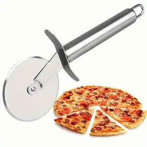 21cm Stainless Steel Pizza Cutter Wheel, Rotatable Round Pizza Slicer, Pastry Knife, Pasta Dough Tool, Multi-Functional Kitchen Baking Cutters