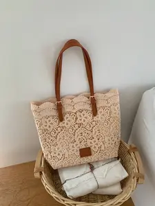 New Lace Fairy Tote Bag, Handmade Tote Bag, Casual Commuter Large Capacity Handbag, Soft Shoulder Bag for Women, Stylish Daily Use