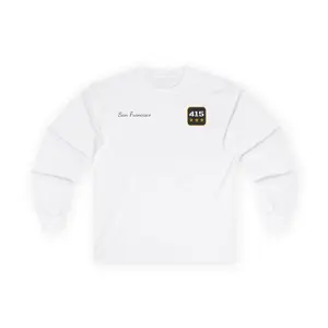 San Francisco CA Cotton Long Sleeve Tee - 415 Area Code Patch