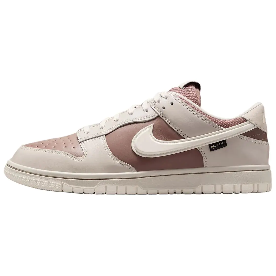 Nike Dunk Low GORE-TEX Solid Water-Repellent Athletic Sneakers - Light Bone, Mink Brown, Sail Outdoor Shoes